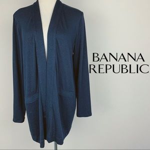 Banana Republic Luxespun Open Cardigan, Navy, sz M